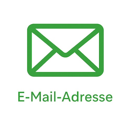 Grünes Mail-Icon mit dem Texthinweis: E-Mailadresse